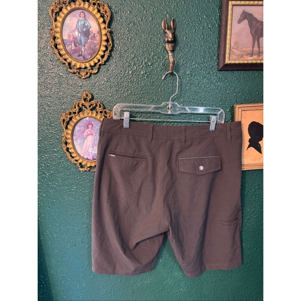 Linksoul Shorts Men 34 Gray Chino Golf Casual Sport Logo 10” Inseam Athletic - Picture 2 of 4